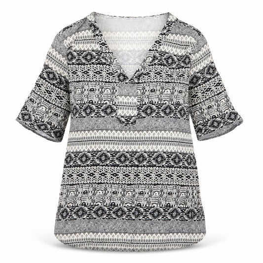 Front view of Papaya holiday women’s multicoloured geometric fit & flare, size S