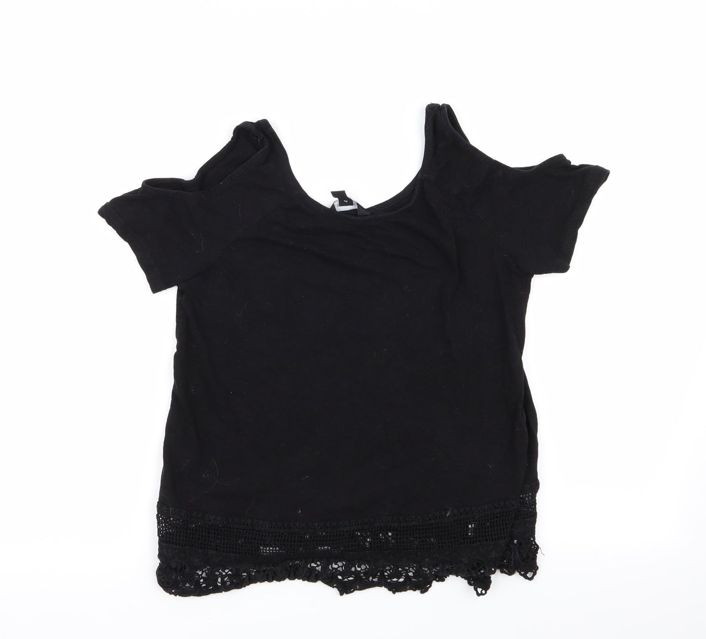 Womens UK Size 6 New Look Black Basic T-Shirt