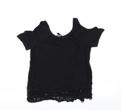 Womens UK Size 6 New Look Black Basic T-Shirt