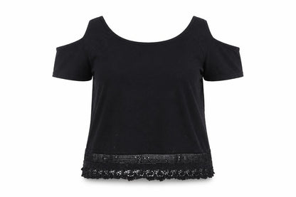 Womens UK Size 6 New Look Black Basic T-Shirt