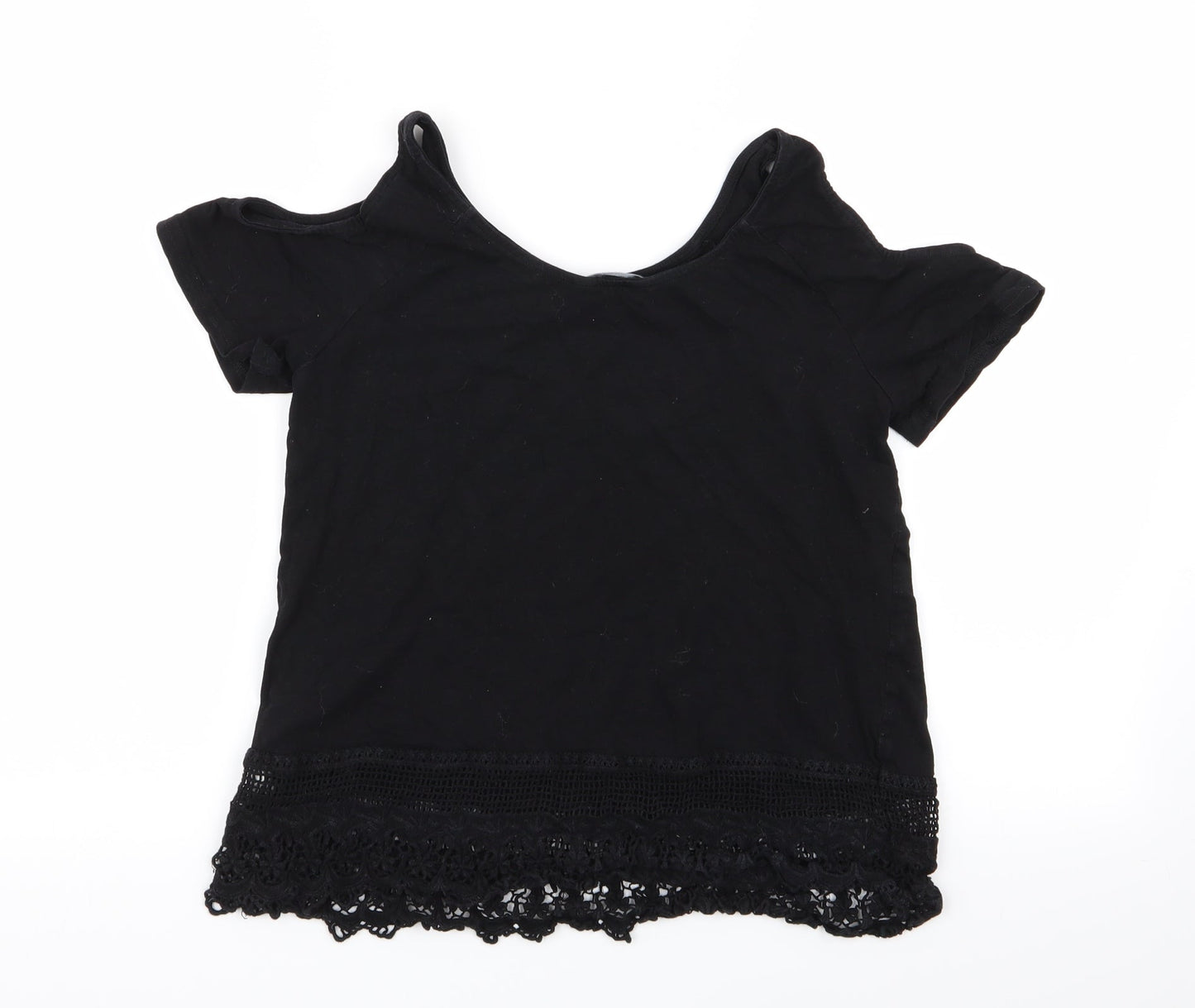 Womens UK Size 6 New Look Black Basic T-Shirt