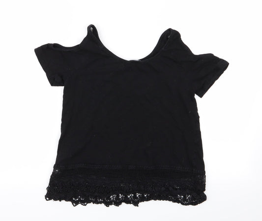 Womens UK Size 6 New Look Black Basic T-Shirt