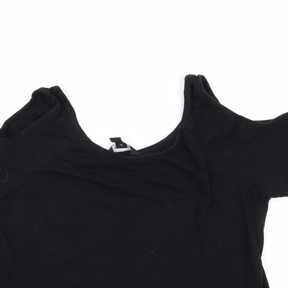 Womens UK Size 6 New Look Black Basic T-Shirt