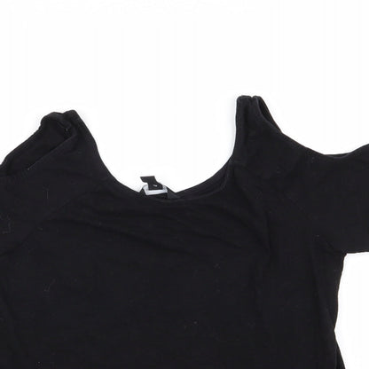 Womens UK Size 6 New Look Black Basic T-Shirt