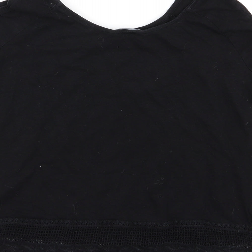 Womens UK Size 6 New Look Black Basic T-Shirt