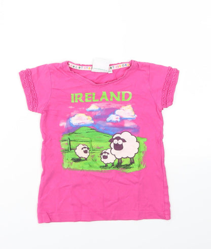Traditional Craft Girls Pink   Basic T-Shirt Size 5-6 Years