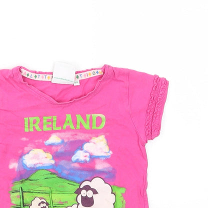 Traditional Craft Girls Pink   Basic T-Shirt Size 5-6 Years