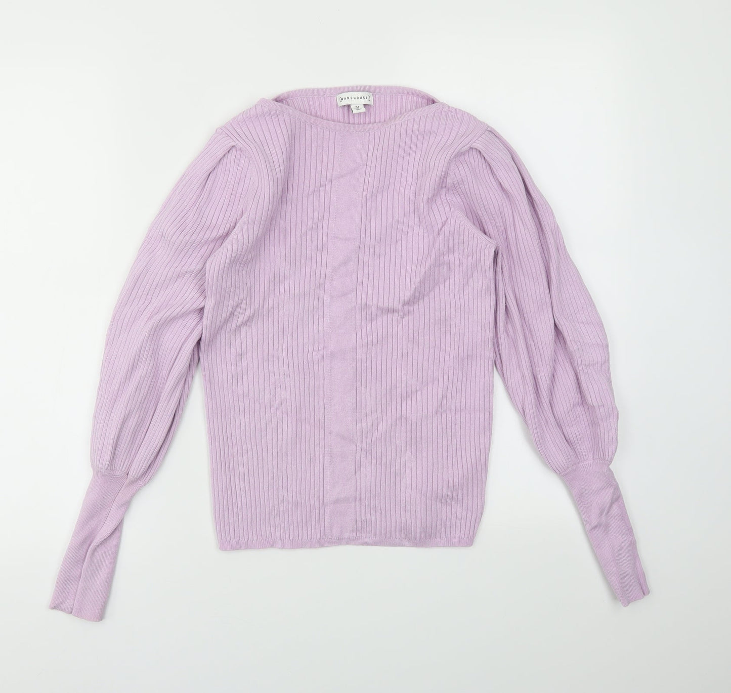 Womens UK Size M Warehouse Purple Basic T-Shirt