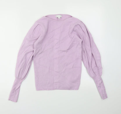 Womens UK Size M Warehouse Purple Basic T-Shirt