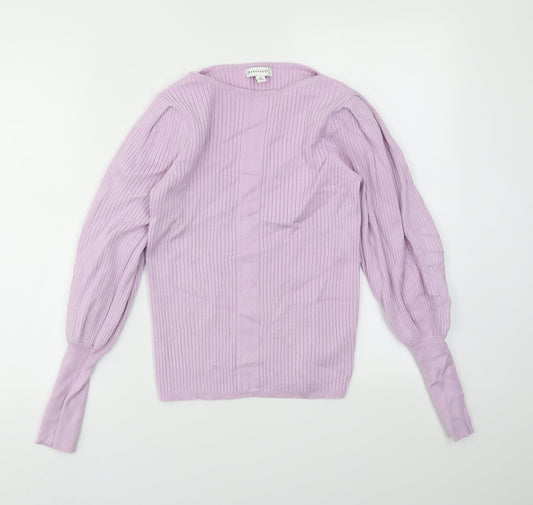 Womens UK Size M Warehouse Purple Basic T-Shirt