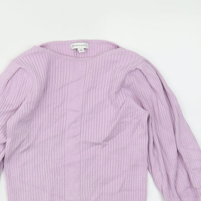 Womens UK Size M Warehouse Purple Basic T-Shirt