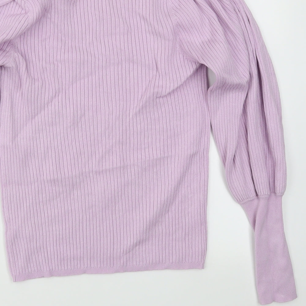 Womens UK Size M Warehouse Purple Basic T-Shirt