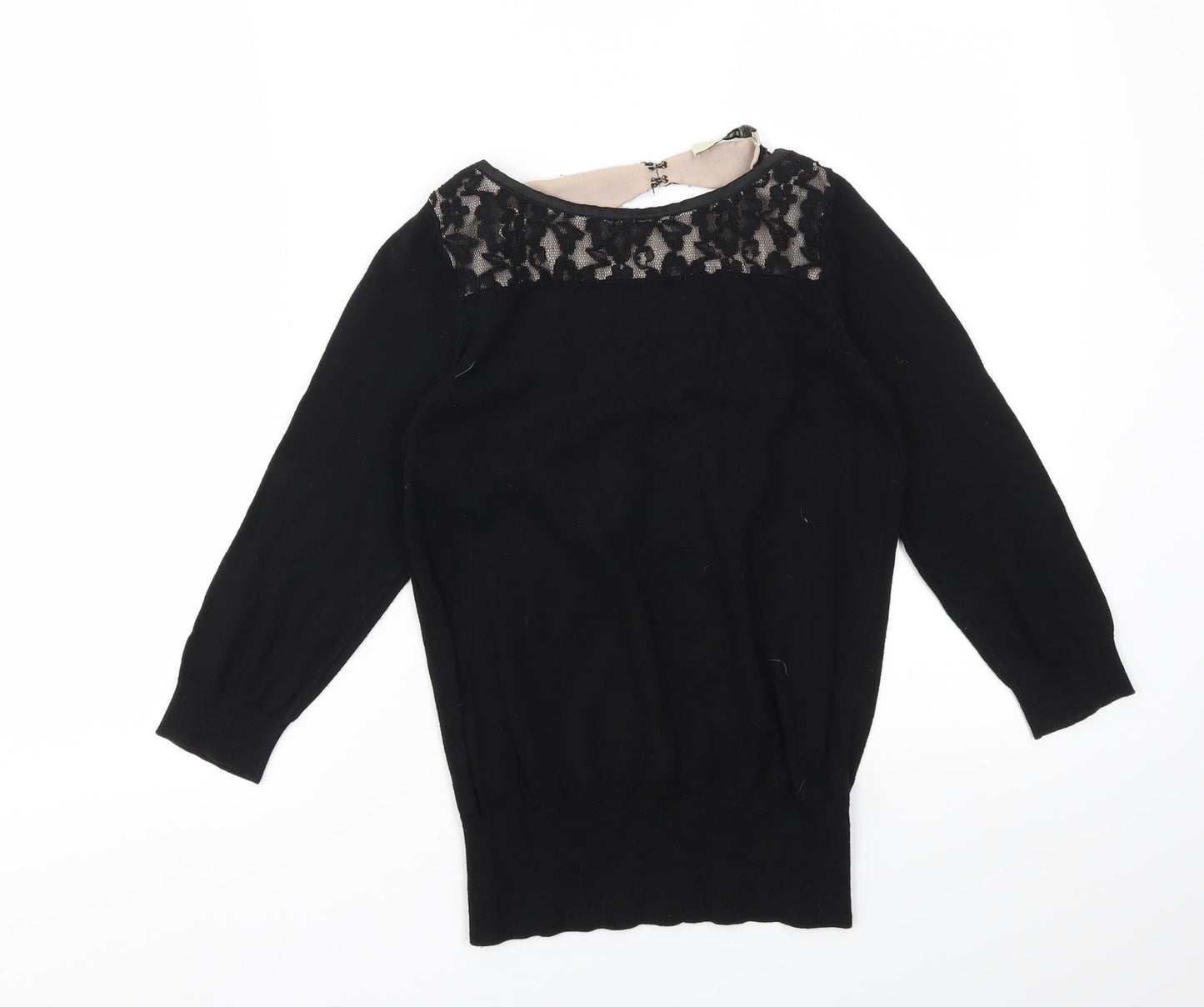 Womens UK Size S Oasis Black Basic T-Shirt