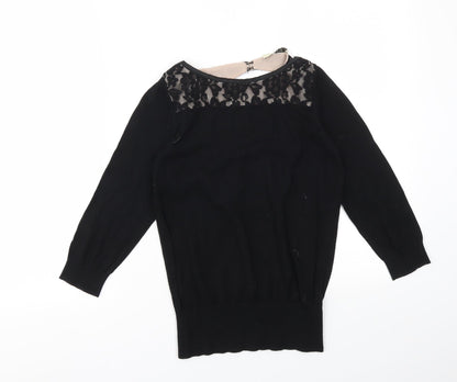 Womens UK Size S Oasis Black Basic T-Shirt