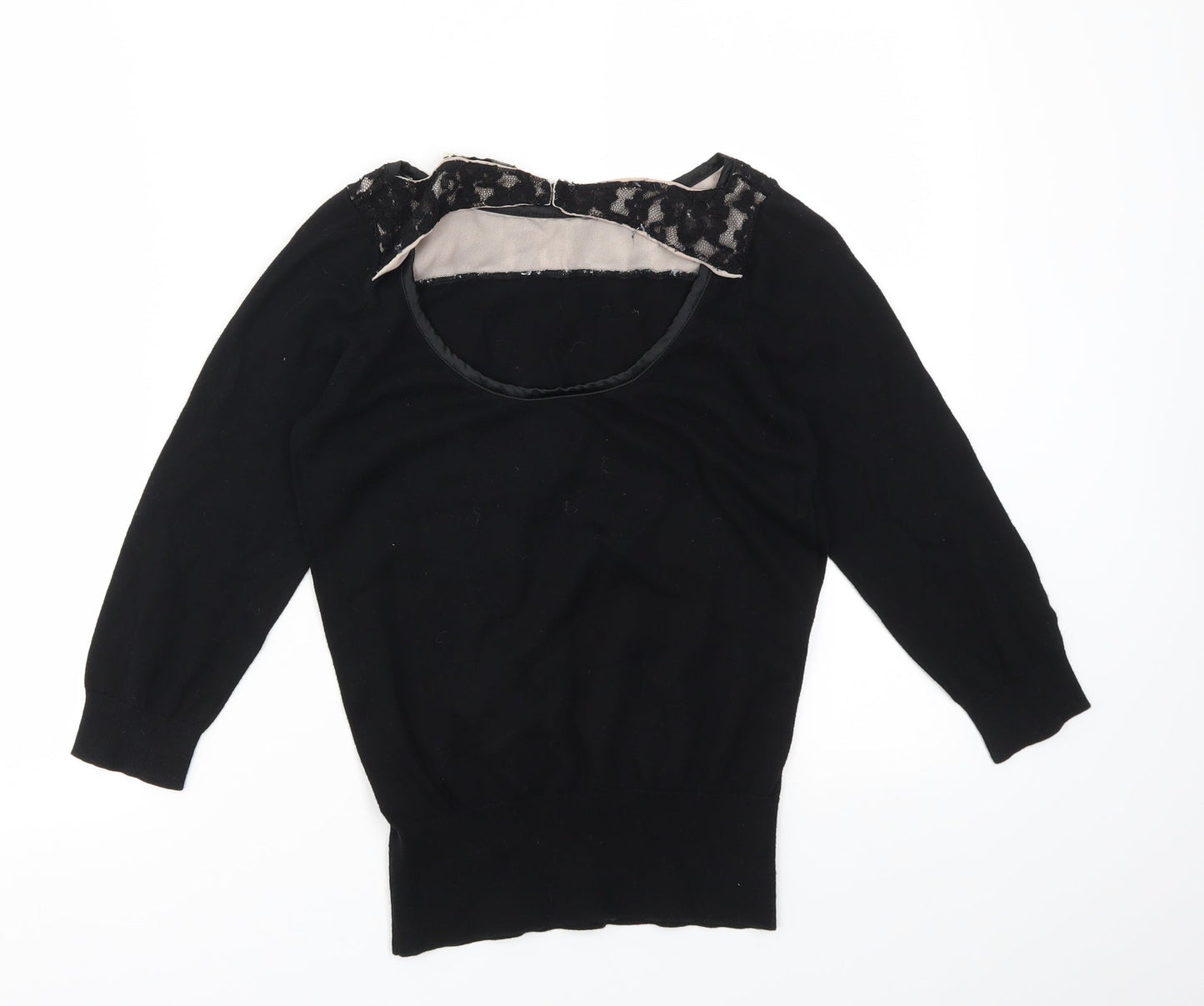 Womens UK Size S Oasis Black Basic T-Shirt