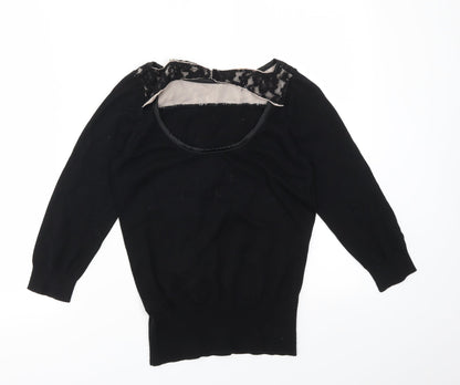 Womens UK Size S Oasis Black Basic T-Shirt