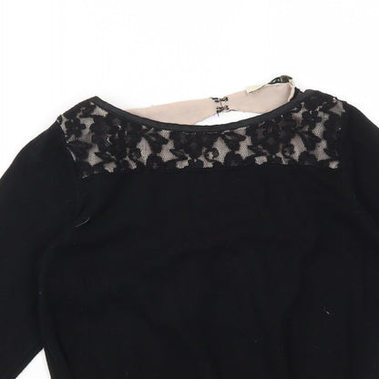 Womens UK Size S Oasis Black Basic T-Shirt
