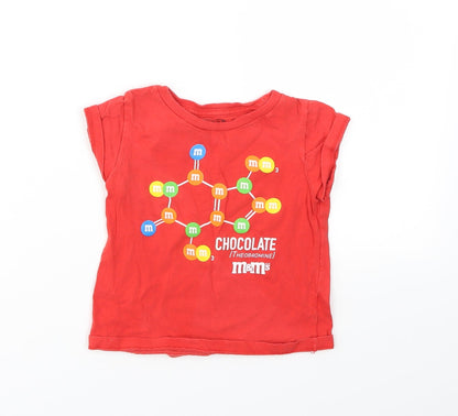 M&M Girls Red   Basic T-Shirt Size 4 Years