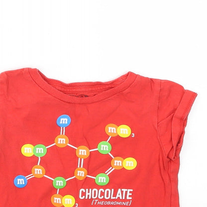 M&M Girls Red   Basic T-Shirt Size 4 Years