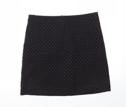 NEXT Womens Black Polka Dot  A-Line Skirt Size 8