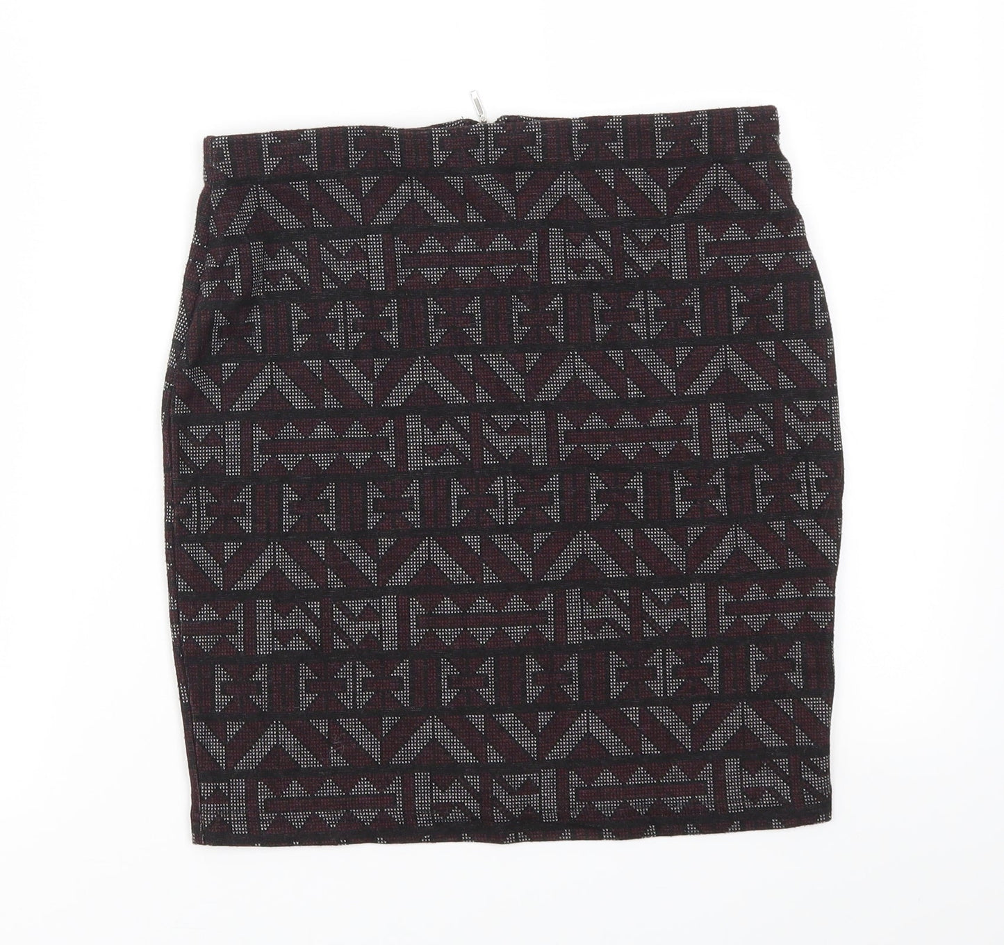 New Look Womens Multicoloured Argyle/Diamond  A-Line Skirt Size 10  - stretch waistband