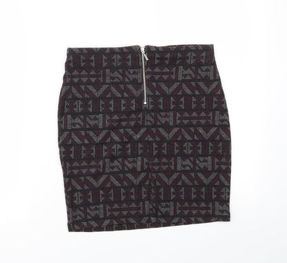 New Look Womens Multicoloured Argyle/Diamond  A-Line Skirt Size 10  - stretch waistband