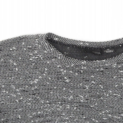 Womens UK Size XS Sparkle & Fade Black Cropped T-Shirt