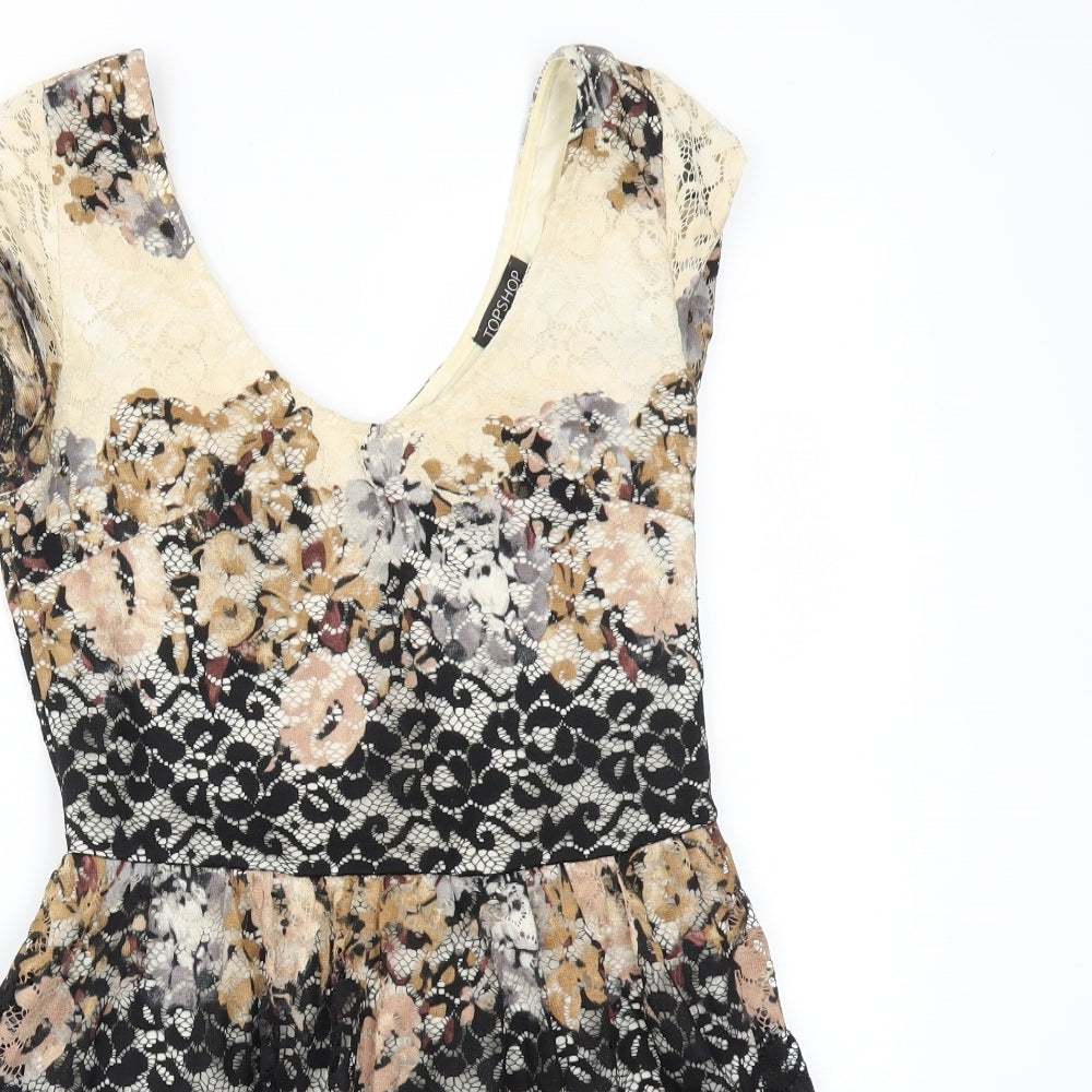 Topshop Womens Multicoloured   Fit & Flare  Size 6
