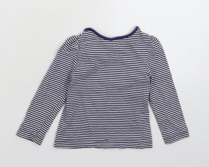 Mini Club Girls Blue Striped  Basic T-Shirt Size 12-18 Months