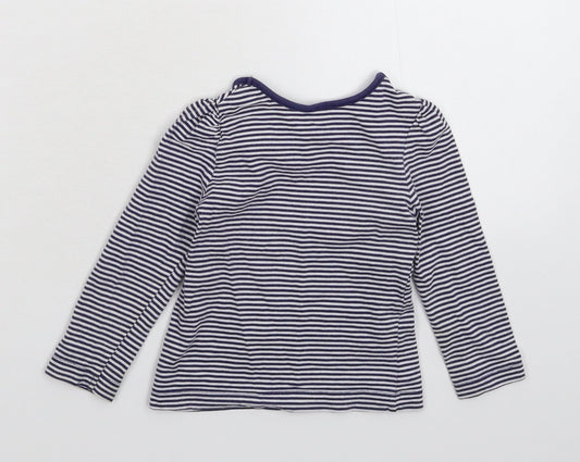 Mini Club Girls Blue Striped  Basic T-Shirt Size 12-18 Months