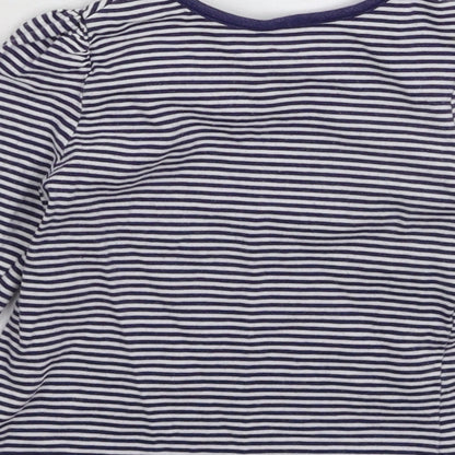 Mini Club Girls Blue Striped  Basic T-Shirt Size 12-18 Months
