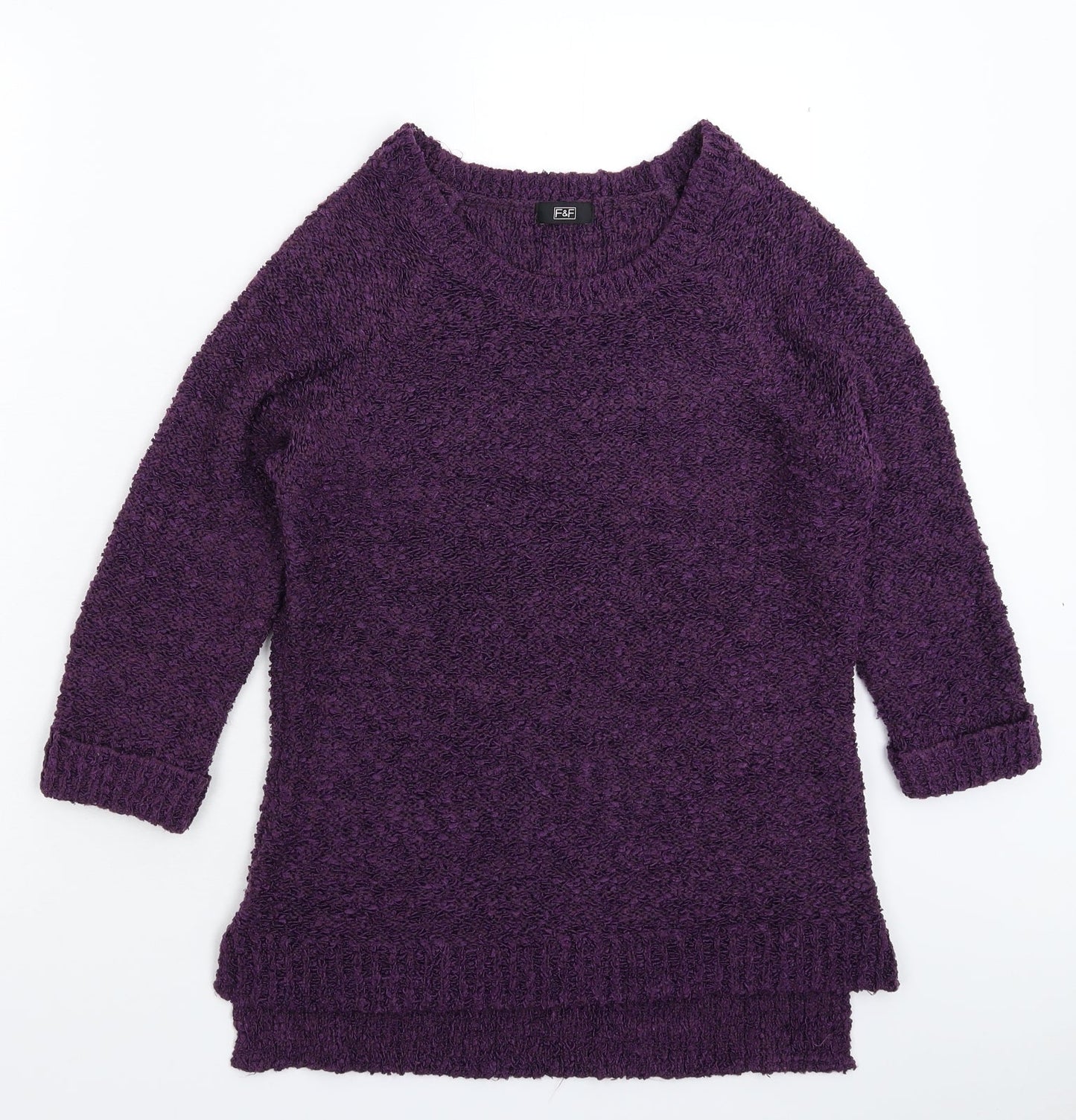 F&F Womens Purple  Knit Pullover Jumper Size 12