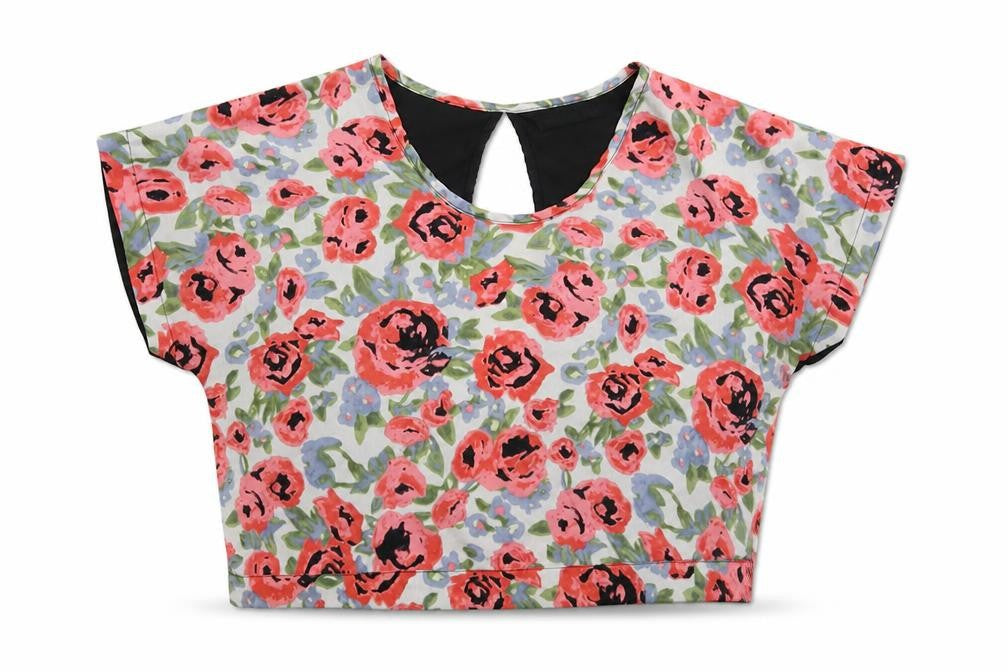 Womens UK Size 8 Atmosphere Multicoloured Cropped T-Shirt
