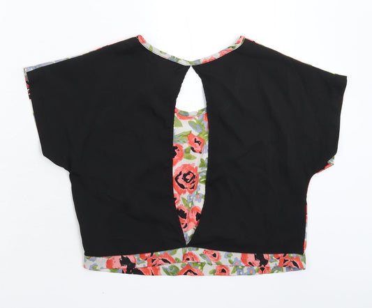 Womens UK Size 8 Atmosphere Multicoloured Cropped T-Shirt