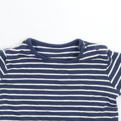 TU Baby Blue Striped  Basic T-Shirt Size 3-6 Months
