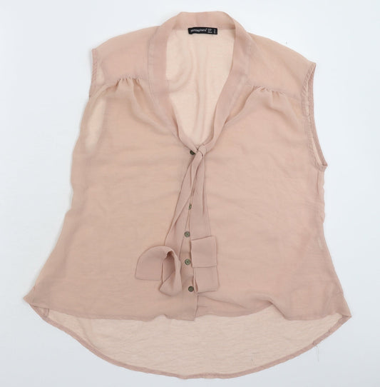 Womens UK Size 12 Atmosphere Beige Basic Button-Up