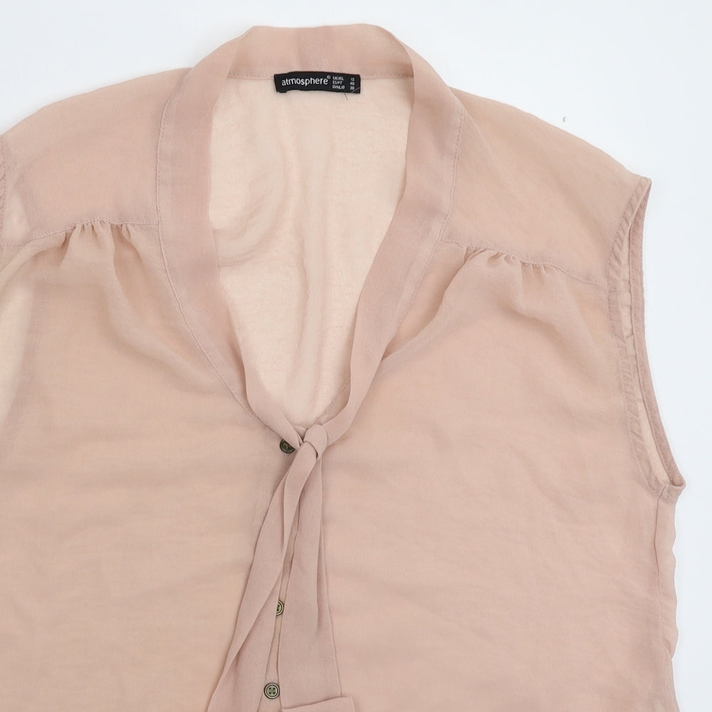 Womens UK Size 12 Atmosphere Beige Basic Button-Up