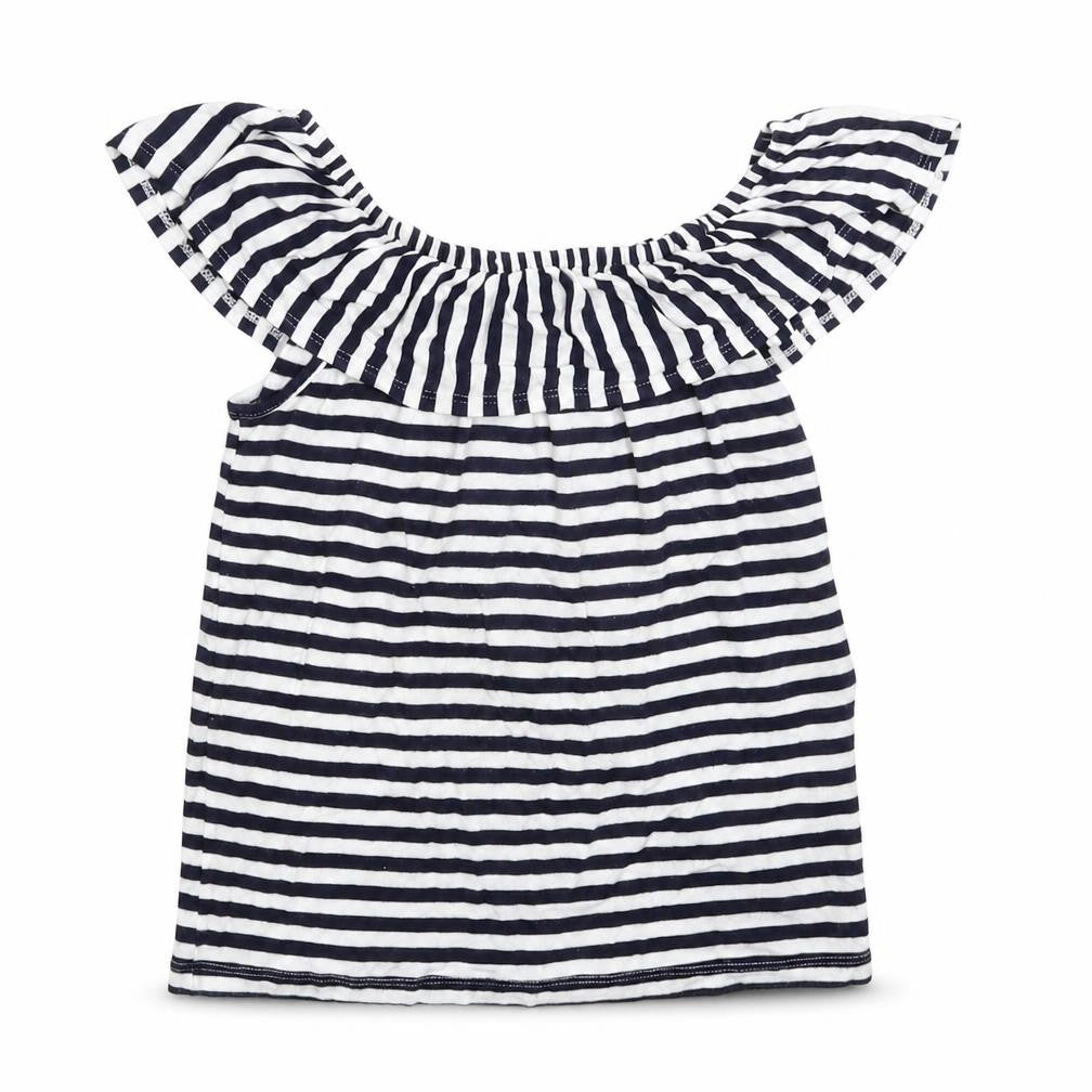 Avenue Girls Blue Striped  Basic T-Shirt Size 7-8 Years