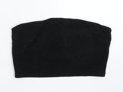 Womens UK Size 10 New Look Black Cropped Tank