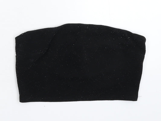 Womens UK Size 10 New Look Black Cropped Tank