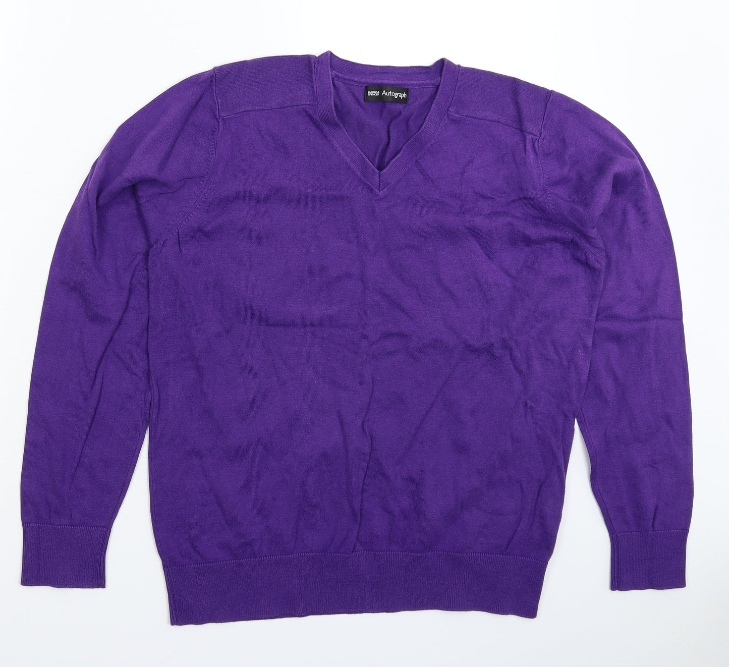 Autograph Mens Purple  Knit Pullover Jumper Size M