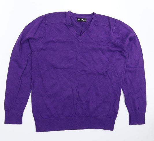 Autograph Mens Purple  Knit Pullover Jumper Size M
