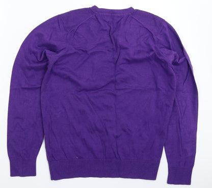 Autograph Mens Purple  Knit Pullover Jumper Size M