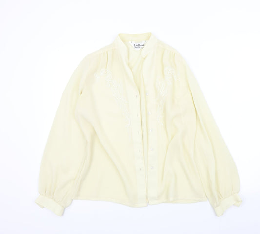 Womens UK Size 12 bellino Beige Basic Button-Up