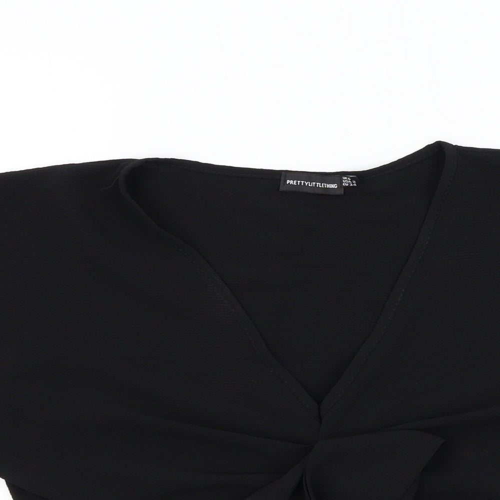 PRETTYLITTLETHING Womens Black   Basic Blouse Size 6