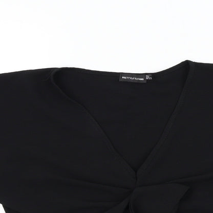 PRETTYLITTLETHING Womens Black   Basic Blouse Size 6