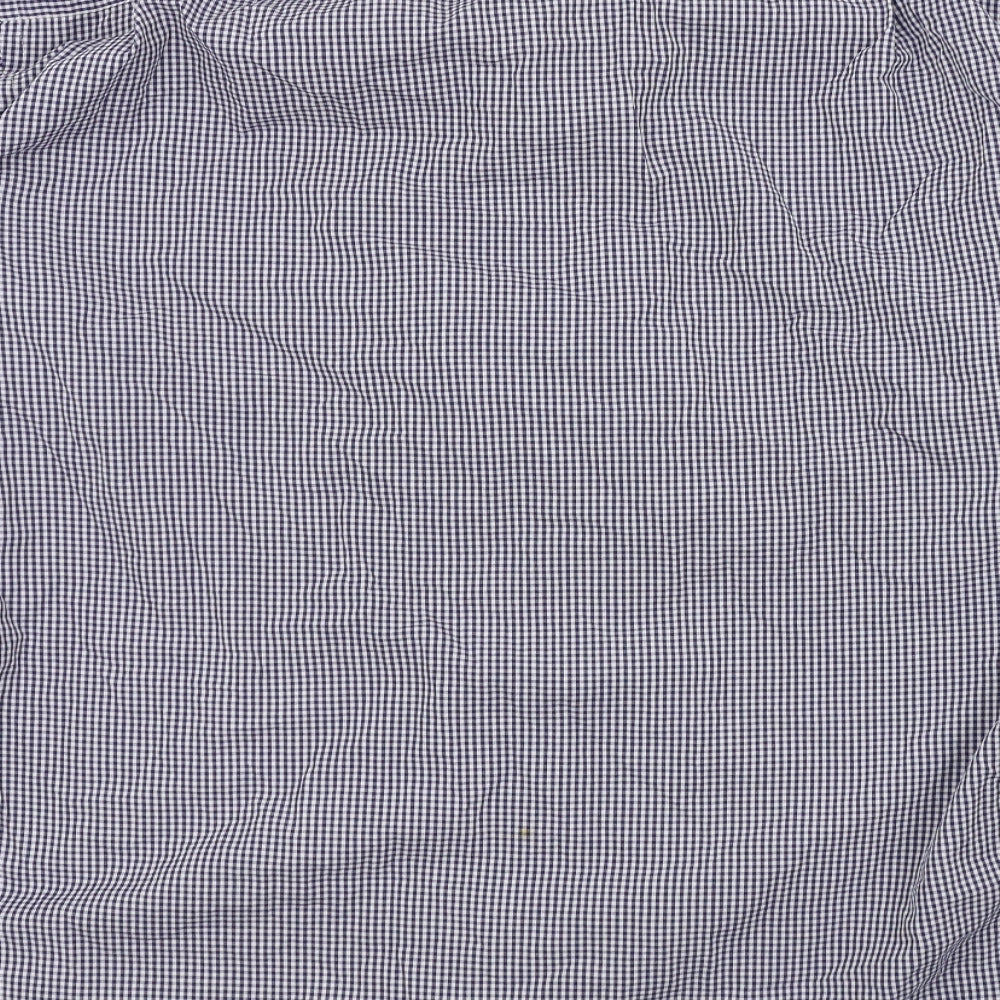 Mens UK Size 17 Ceder wood state Blue  Button-Up Long Sleeve Casual Shirt