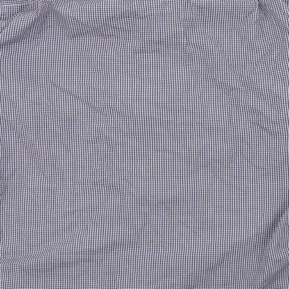 Mens UK Size 17 Ceder wood state Blue  Button-Up Long Sleeve Casual Shirt