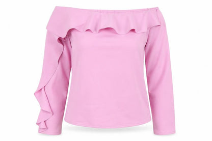 RAVI FAMOUSE Womens Pink Colourblock  Basic Blouse Size 8