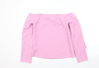 RAVI FAMOUSE Womens Pink Colourblock  Basic Blouse Size 8